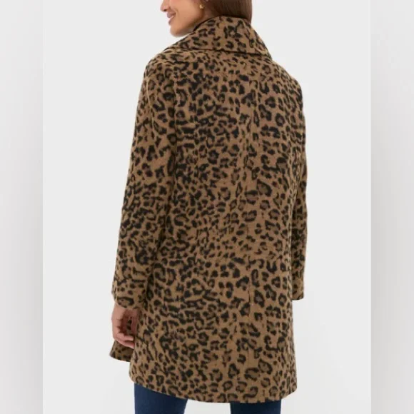 Tuckernuck Coat Leopard Brushed Wool Harley Peacoat Overcoat Sz L - Picture 7 of 15